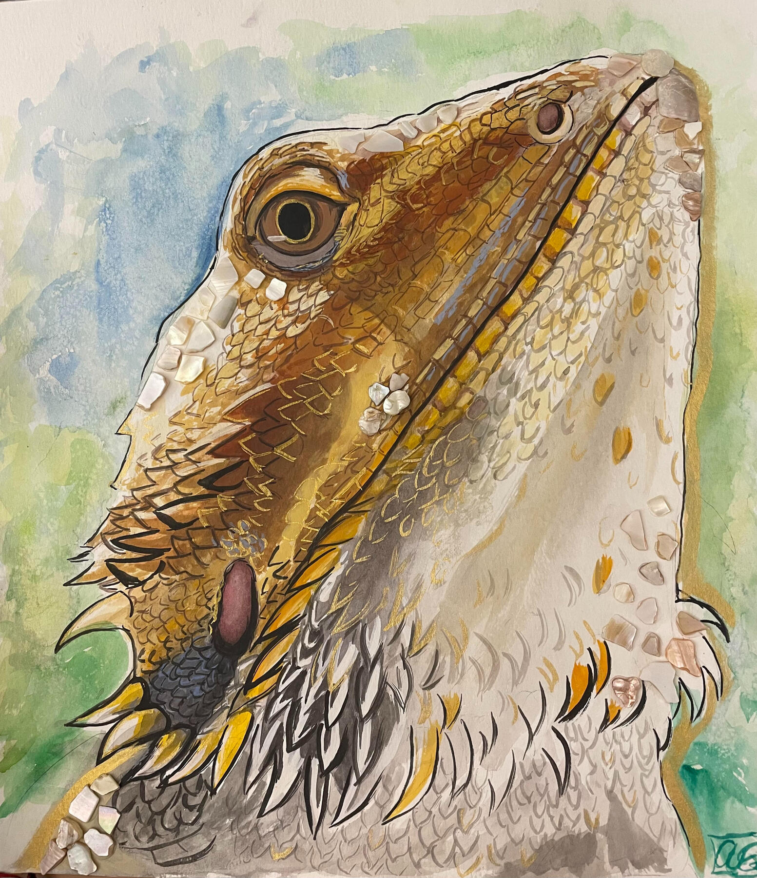 "Lizzie" (Watercolor and Gouache)