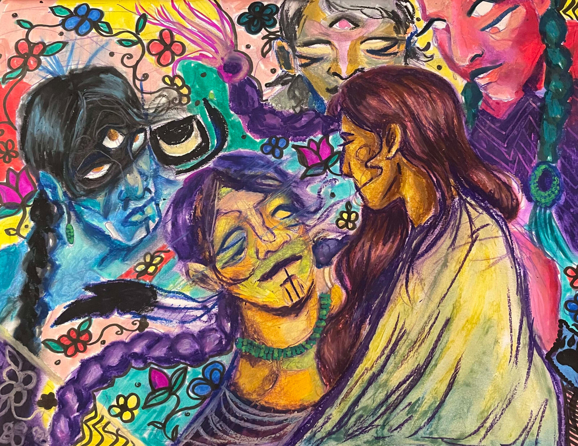 &quot;Ancestors&quot; (Oil Pastel)